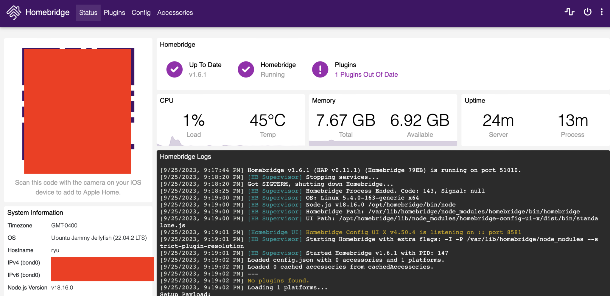 Homebridge install - Reflections & Explorations